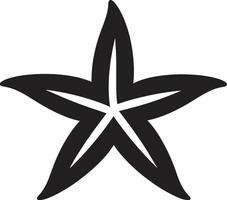 marina encanto negro estrella de mar pulcro fondo marino marca estrella de mar logo glifo vector