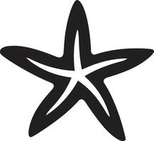 Undersea Delight Black Starfish Glyph Coastal Majesty Starfish Icon Design vector