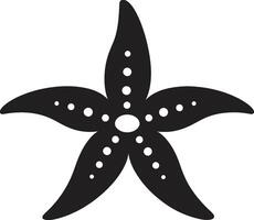 Lustrous Starfish Design Starfish Logo Glyph Chic Coastal Elegance Black Emblem vector