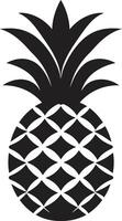 tropical elegante negro piña insignias pulcro Fruta marca piña icono diseño vector