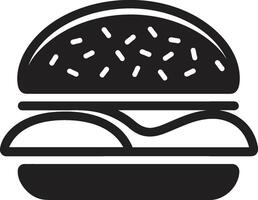 jugoso mordedura monocromo hamburguesa símbolo hamburguesa esencia negro logo vector