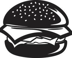 sabroso esencia negro icono hamburguesa enigma negro logo vector