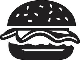 Sizzling Goodness Burger Icon Chic Burger Harmony Black vector