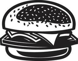 hamburguesa esencia negro logo sabroso misterio hamburguesa icono vector