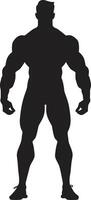 Obsidian Physique Glyph Full Body Black for Muscle Icons Titanic Ebony Icon Full Body Logo for Fitness Icons vector