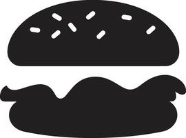 elegante hamburguesa silueta negro icono diseño jugoso mordedura hamburguesa símbolo vector