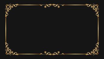 gold vintage frame border ornament vector