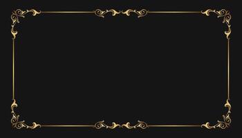 gold vintage frame border ornament vector