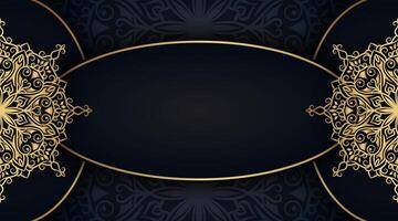 black luxury background with gold mandala ornaments vector