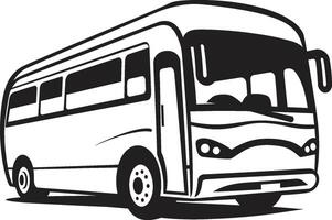tránsito encanto monocromo autobús logo autobús enigma negro logo vector