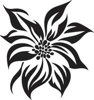 Thickened Bloom Structure Black Symbolic Icon Minimalist Petal Sketch Monochrome Emblematic Logo vector