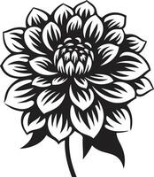 Simple Flower Sketch Black Emblematic Icon Solid Petal Boundary Monochrome Emblematic vector