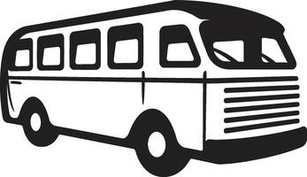 City Journey Bus Design Sleek Transit Black Bus Icon vector