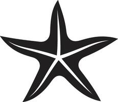 refinado oceánico gracia estrella de mar icónico emblema oceánico elegancia negro estrella de mar vector