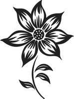 sencillo aún negrita contorno monocromo emblema botánico Perímetro negro bosquejo vector