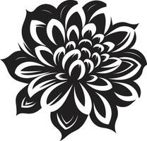 Minimalist Bloom Structure Monochrome Emblematic Design Robust Floral Boundary Black Design Symbol vector