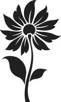 sencillo floral Perímetro monocromo vectorizado marco sólido pétalo marco de referencia negro simbólico emblema vector