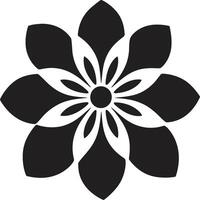 intrincado floral contorno monocromo emblemático bosquejo engrosado pétalo bosquejo negro simbólico flor vector