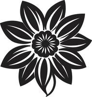 Simple Petal Framework Monochrome Icon Outlined Blossom Black Symbol vector