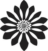 sencillo floración marco monocromo logo grueso floral esencia negro simbólico icono vector