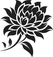 Thickened Petal Outline Monochrome Frame Simple Floral Framework Black Iconic Symbol vector