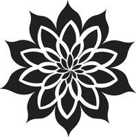 engrosado pétalo bosquejo monocromo icónico marco negrita floral contorno negro diseño vector