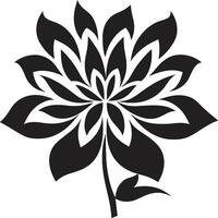 sólido floral esencia negro diseño icono sencillo aún negrita contorno monocromo floral emblema vector