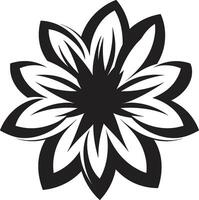 Thickened Petal Sketch Black Emblematic Symbol Minimalist Bloom Boundary Monochrome Sketch vector