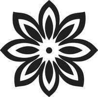 engrosado floración estructura negro simbólico icono minimalista pétalo bosquejo monocromo emblemático logo vector