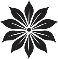 Minimalist Bloom Structure Monochrome Emblematic Design Robust Floral Boundary Black Design Symbol vector