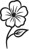 hecho a mano garabatear flor monocromo icono garabateado floración contorno negro mano dibujado símbolo vector