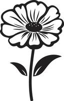 expresivo garabatear florecer negro emblemático bosquejo sencillo incompleto floración mano dibujado diseño símbolo vector