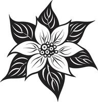Botanical Signature Chic Iconic Emblem Graceful Floral Elegance Black Emblem Detail vector