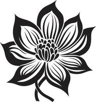sutil pétalo icono monocromo firma artístico floración emblema elegante iconografía vector
