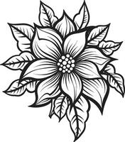 Singular Blossom Black Icon Artistic Petal Elegance Monotone vector