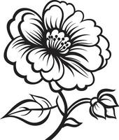 artístico floral silueta monocromo símbolo elegante floración acento icónico logo vector