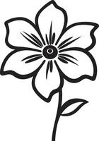 Sketchy Bloom Icon Hand Drawn Design Icon Artistic Floral Etching Monochrome Vectorized Emblem vector