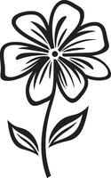 bosquejo estilo floral gesto mano dibujado emblema icono mano prestados floración bosquejo monocromo emblema icono vector