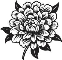 Graceful Floral Elegance Black Emblem Minimalistic Bloom Symbol Iconic Design vector