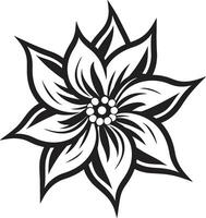 Chic Monochrome Petal Emblematic Icon Elegant Blossom Stylish Monotone vector