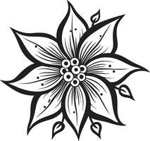 Singular Blossom Black Icon Detail Artistic Petal Elegance Monotone Detail vector