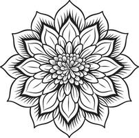 monocromo floral elegante elegante logo icono soltero flor impresión elegante vector