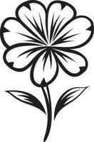 a mano bosquejo flor negro monocromo símbolo incompleto floración icono mano dibujado diseño icono vector