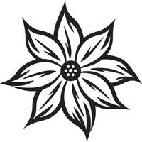Graceful Floral Elegance Black Emblem Minimalistic Bloom Symbol Iconic Design vector