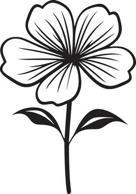 Artisanal Floral Sketch Hand Drawn Emblem Handcrafted Bloom Doodle Black Designated Sketch