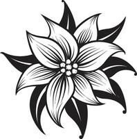 Elegant Botanical Iconic Design Monochrome Bloom Essence Emblematic Detail vector