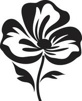 Elegant Bloom Chic Monochrome Emblem Sleek Floral Emblem Iconic Monotone vector