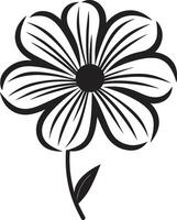 Casual Floral Gesture Black Sketchy Icon Scribbled Petal Sketch Monochrome Designated Symbol vector