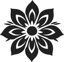 Single Petal Essence Stylish Emblematic Detail Artistic Bloom Icon Monochrome Styling vector