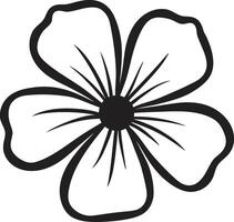 Expressive Hand Drawn Blossom Black Designated Icon Freehand Sketchy Floral Monochrome Design Logo vector
